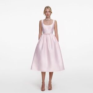 Self portrait PINK TAFFETA MIDI DRESS $650 NEW with tag